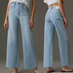 PAIGE The Anessa High-Rise Crop Wide Leg Jeans in Shooting Star 33